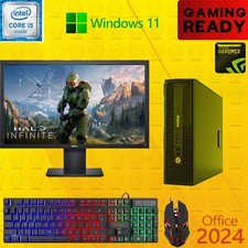 HP i5 Gaming Desktop PC Computer Nvidia GT1030 Win11 16GB 1TB 22