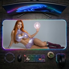 Starfire RGB LED Desk Mat – Sexy Teen Titans Pad, Huge HD Print, Glowing Edge picture