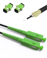 SC/APC Fiber Optic Internet Cable 100ft, Outdoor Armored SC/APC to SC/APC Fib... picture