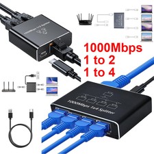 RJ45 Gigabit Ethernet Splitter 1000Mbps LAN Network Internet 1 to 4 Out Adapter picture