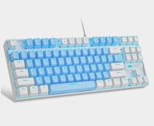 MageGee 75% Wired Mechanical Gaming Keyboard 87-Key QWERTY Blue/White LED picture