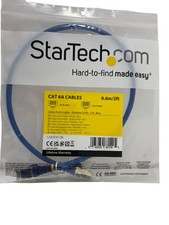 StarTech 2ft Blue CAT6A Shielded Cable Cat6a Ethernet Cable C6ASPAT2BL RJ-45 picture