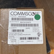 25qty COMMSCOPE #M13FP-262 Flexible Face Plates w/Data, Blank Inserts, WHITE picture