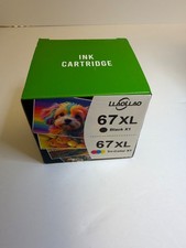 67XL Ink Cartridge Black/Color Combo Pack Compatible for HP Works Deskjet 1255 picture