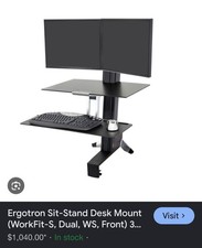 ergotron dual screen sit-stand work station. picture