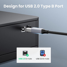 UGREEN USB B to USB C 6 FT Printer Cable, Nylon USB B to C Cord for Macbook P... picture