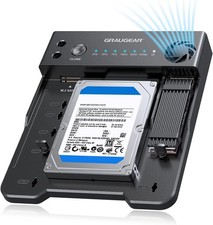 NVMe M.2 & SATA SSD/HDD Hard Drive Docking Station, USB-C 10Gbps NVMe Reader, SA picture