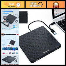 External USB 3.0 & Type-C CD/DVD Drive for Laptop - Slim Portable DVD Player picture