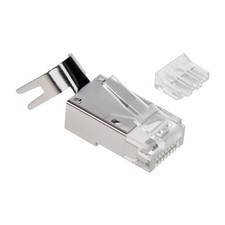 10 Pack of RJ45 plug with tail clamp for CAT6A 24AWG Armored Cable 50pack Jar picture
