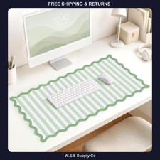 Scalloped Desk Mat 31.5 x 15.8 Inch Aesthetic Mouse Pad Large Keyboard Desk Mat picture