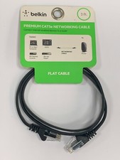 NEW Belkin Premium Flat Cat5e Ethernet Networking Cable, 3-Foot 3' Length, Black picture
