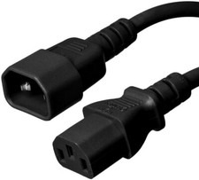 20 PACK LOT 2ft IEC C14 - C13 Black Power Cord 14AWG 15A/1875W 100-250V 0.6M picture