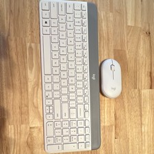 Logitech K470 Slim Wireless Keyboard & M340 Mouse Bundle White Quiet Keys TESTED picture