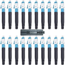20 Pcs LC/UPC Singlemode Fiber Optic Quick Assembly Connector SM 9/125 Mechan... picture
