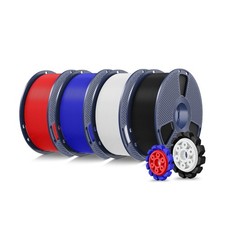 SUNLU PLA+2.0 3D Printer Filament, Black+White+Red+Klein Blue, 4KG picture