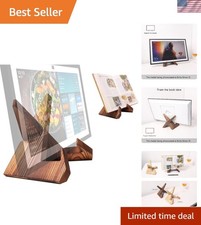 Stylish Solid Wood Tablet Stand - Compatibility with Echo Show & Large Cookbooks picture