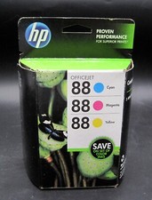 3pk NEW SEAL GENUINE HP 88 Cyan Magenta Yellow HIGH YIELD Ink Set EXP 2014 picture