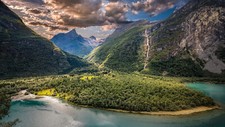 Landscape valley gorge nature Custom Gaming Mat Desk picture