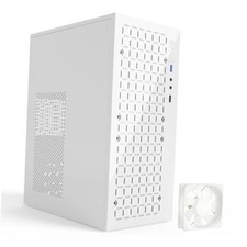 MATX Micro ATX Case, High Airflow Slim PC Case with 80mm Fan-White WHITE picture