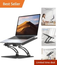 Elegant Black Multi-Compatible Laptop Stand - Adjustable Height and Angle picture