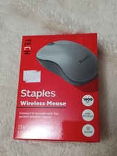 NEW Staples Wireless MOUSE Optical USB Silver Ambidextrous picture