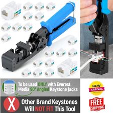90° Angled Speed Termination Tool w 20-Pack of 90° Angled CAT6/5e Keystone Jacks picture