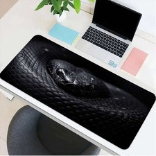 1pc Large Black Mamba Snake Gaming Desk Mat - Non-Slip Rubber Mouse Pad Suitab picture