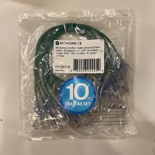 Monoprice Cat6A Ethernet Patch Cable- 1 feet- Green | Snagless RJ45 550Mhz UTP picture