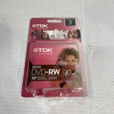 TDK Mini DVD-RW 30 Min Brand Pack of 3 New Factory Sealed picture