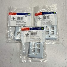 LEVITON (3 PACK) Quick Port Wallplate Brushed Stainless Steel Finish 43080-1S4 picture