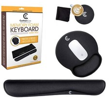 4pc Wrist Rests for Keyboard and Mouse Pad Set - Memory Foam Cushion, Black -... picture