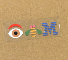 1 x Crystal Sticker label Decal for IBM Iconic Logo 