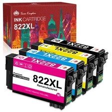 4x 822XL T822XL Ink Cartridge For Epson WorkForce Pro WF-3820 WF-4820 WF-4833 picture