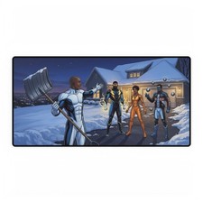DC Comics Black Superhero Team Winter Snow Scene Mouse Pad Desk Mats picture