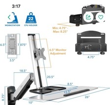 Mount-It MI-7905 Wall Mounted Sit-Stand Single Monitor Workstation picture