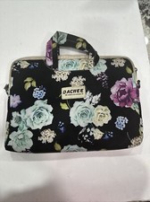 Dachee Laptop Shoulder Messenger Bag Black Peony Pattern picture