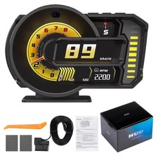 OBD2 Gauge Display for Cars, OBD+GPS Smart Gauge with Speed & RPM, A590S picture