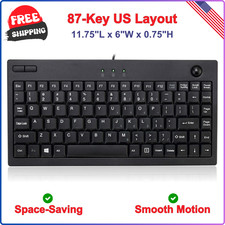 Adesso AKB-310UB Mini Keyboard With Built-In Optical Trackball USB Cable, Black picture