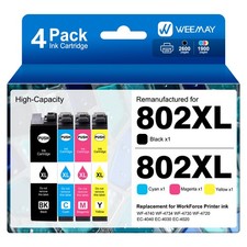 4PK 802XL Ink Cartridges For Epson WorkForce Pro WF-4720 WF-4730 WF-4734 WF-4740 picture