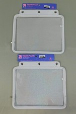 2pc Lot 3 Ring Binder Tablet Pouch Iridescent Zipper Closure Devices up to 13