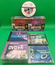 SEALED Memorex, Maxell 10 CD-RW & 35 DVD+R Professional Compact Discs Lot Of 45 picture