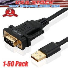 USB to RS232 Adapter with FTDI Chipset, 3ft USB 2.0 Male to RS232 Female DB9 Lot picture