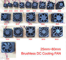 Lot of 10pcs Brushless DC Cooling fans 2pin 5V 12V 24V multi Sizes 2507 to 8025 picture