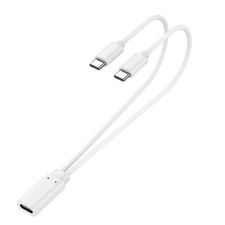 weishan USB C Splitter Charge Cable, 2-in-1 Charger, USB-C 1 Foot, White  picture