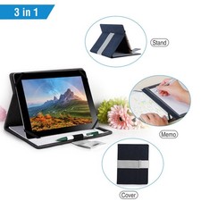 New 9.7 Inch Tablet Padfolio Navy PU Case with Removable Notepad picture