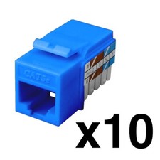 Construct Pro RJ45 Cat5e Keystone Jack Insert (10-Pack, Blue) picture