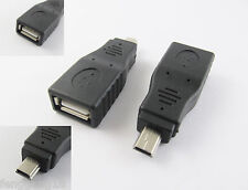 10pcs Black USB 2.0 A Female to Mini USB B 5 Pin Plug Male OTG Converter Adapter picture