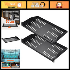 Universal Vented 1U Server Rack Shelf - 2PCS Cantilever Tray for 19