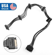 15 Pin SATA Power 1 Male To 5 Female Splitter Hard Drive Cable for HDD SSD USA. picture