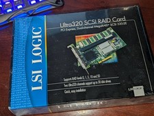 LSI Dual Ultra320 U320 PCIe x8 w/ 128MB MegaRAID Card HBA SCSI320 BNIB NEW MINT picture